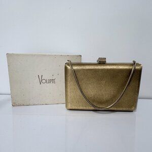 Vintage Volupté Gold Evening Bag / Minaudière (Mid-Century)